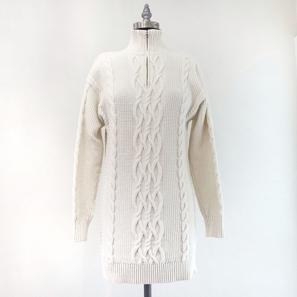 Aritzia Sunday Best Demi Chunky Cable Knit Ribbed Sweater Dress - Picture 2 of 14